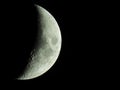 The term increasing crescent moon is used to describe the period after a new moon in which less than half of the illuminated half Royalty Free Stock Photo