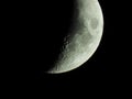 The term increasing crescent moon is used to describe the period after a new moon in which less than half of the illuminated half Royalty Free Stock Photo