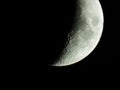 The term increasing crescent moon is used to describe the period after a new moon in which less than half of the illuminated half Royalty Free Stock Photo