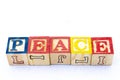 The term PEACE displayed visually Royalty Free Stock Photo