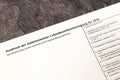 The term `Printout of the electronic wage tax statement for 2018` in German language, Germany