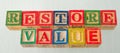 The term restore value visually displayed Royalty Free Stock Photo