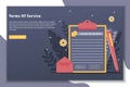 Vector illustration Terms of service with landing page concept