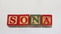 The term SONA displayed visually