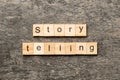 Term Story Telling word made with wooden blocks concept