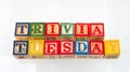 The term trivia tuesday displayed visually