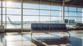 termal bench in airport Royalty Free Stock Photo