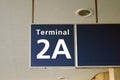 Terminal of an airport sign