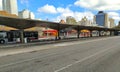 Terminal Ana Rosa. Bus Station in South Zone of Sao Paulo. Empty Urban Bus Terminal on Domingos de Morais Avenue.
