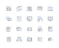 Terminal line icons collection. Command, Prompt, Shell, Console, Text, Interface, Keyboard vector and linear Royalty Free Stock Photo
