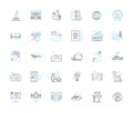 Terminal linear icons set. Command-line, Console, Prompt, Shell, Terminal, Scripting, Unix line vector and concept signs Royalty Free Stock Photo