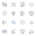 Terminal line icons collection. Commands, Shell, Prompt, Interface, Execution, Terminal, Console vector and linear