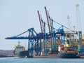 Terminal at russian cargo port Vladivostok Royalty Free Stock Photo