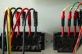 Terminal wires and test blocks for testing relay protections on power stations