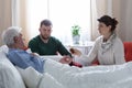 Terminally ill father at home Royalty Free Stock Photo