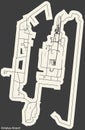 Terminals layout plan of the ANTALYA AIRPORT (AYT), ANTALYA