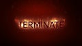 Terminate in flames on orange background