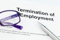 Termination by employer (English) Royalty Free Stock Photo