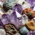 Terminations reflecting light. Surrounding these are other stones a Royalty Free Stock Photo