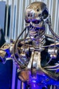 Terminator cyborg robot metal skeleton detail