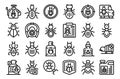 Termite icons set outline vector. Nature insect worker Royalty Free Stock Photo