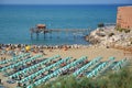 Termoli, Molise, Italy -08/07/2019- The sand beach of Sant` Antonio