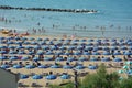 Termoli, Molise, Italy -08/07/2019- The sand beach of Sant` Antonio