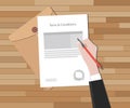 Terms and condition illustration with document paper Royalty Free Stock Photo