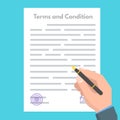 Terms And Conditions concept. Document paper, contract. Vector illustration Royalty Free Stock Photo