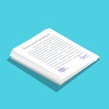 Terms And Conditions icometric icon. Document paper, contract. Vector illustration Royalty Free Stock Photo