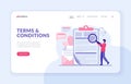 Terms and conditions landing page website template. Royalty Free Stock Photo