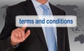 Terms and Conditions - Manager with touchscreen Royalty Free Stock Photo