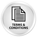 Terms and conditions (pages icon) premium white round button