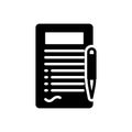 Black solid icon for Terms, word and label