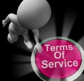 Terms of service button to show general user requirements - 3d illustration