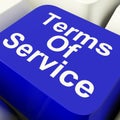 Terms Of Service Computer Key In Blue