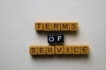 Terms of Service on wooden blocks. Business and inspiration concept