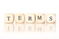 Terms, spelled with dice letters Royalty Free Stock Photo