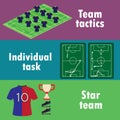 The terms of team success in football, banner or infographics