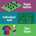 The terms of team success in football, banner or infographics.