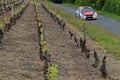 Rhone-Charbonnieres Rally roads through vineyardsis second stage of French Rally car Championship on the roads of