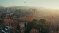 Terni cityscape at sunset, aerial view. Umbria, Italy