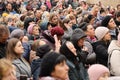 TERNOPIL, UKRAINE - APRIL 2, 2023 Many people during mission in complex of Ukrainian Jerusalem in the Mari spiritual Royalty Free Stock Photo