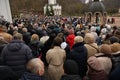 TERNOPIL, UKRAINE - APRIL 2, 2023 Many people during mission in complex of Ukrainian Jerusalem in the Mari spiritual Royalty Free Stock Photo