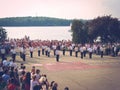 Ternopil, Ukraine - August 28, 2008: City Day Celebration. Great city holiday. Festive demonstration performance of the municipal