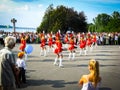 Ternopil, Ukraine - August 28, 2008: City Day Celebration. Great city holiday. Festive demonstration performance of the municipal