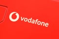 TERNOPIL, UKRAINE - JULY 5, 2022: Vodafone Power SIM mobile card by Vodafone group plc - British multinational telecommunications