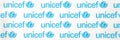 TERNOPIL, UKRAINE - MAY 2, 2022: Unicef logo on paper. Unicef is a United Nations programm that provides humanitarian and Royalty Free Stock Photo