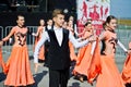 Ternopil, Ukraine - October 1, 2017: Ballroom dancing kids at Po Royalty Free Stock Photo