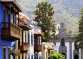 Teror Balconies and Basilique Royalty Free Stock Photo